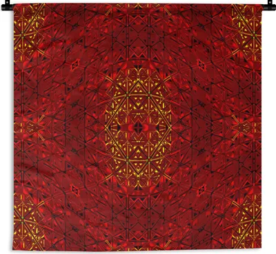 Produktbild von MuchoWow® Wandteppich Wandbehang Muster - Abstrakt - Rot 60x60 cm Tapisserie Dekoration Wandtuch - Dekorationen - Wand Decke