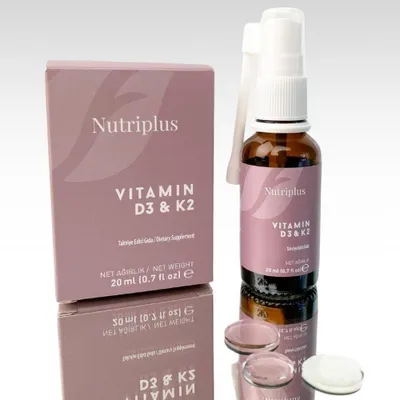 Image de KBruShop Farmasi Nutriplus Vitamine D et K 2 Spray, 20 ml - Votre soutien quotidien pour une vie forte et saine !