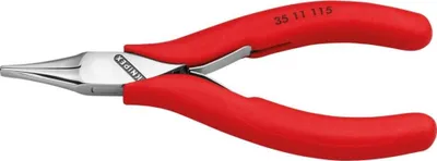Produktbild von Knipex Elektronik-Greifzange DIN ISO9655 L115mm flach-breit poliert Kunststoff-Überzogen - 35 11 115