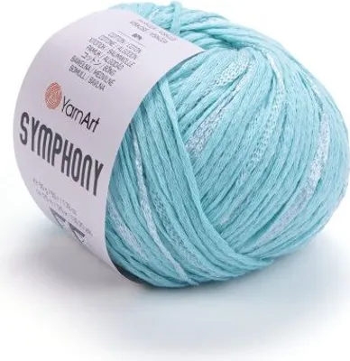 Produktbild von YarnArt Symphony 2122 Eisblauton Wolle 125m/50g - Glänzend & Leicht