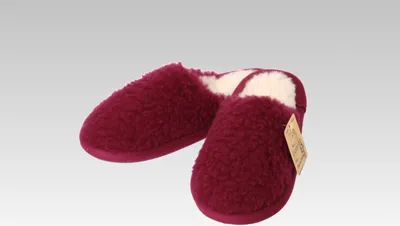 Produktbild von Hausschuhe Pantoffel Wolle farbig bordeaux Linke