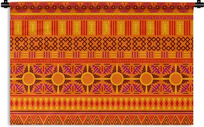 Produktbild von MuchoWow® Wandteppich Wandbehang Muster - Orange - Sonne 60x40 cm Tapisserie Dekoration Wandtuch - Wanddekorationen
