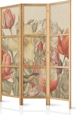 Obrázek produktu pro Japonský květinový paraván 135x172 cm 3-dílný vícebarevný