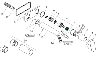 Produktbild von Hansgrohe Logis 2-Loch Waschtischarmatur Unterputz Fertigset Chrom