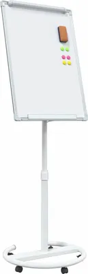 Produktbild von Zimilo Magnetisches Whiteboard Grau Weiß mit Rollen, höhenverstellbar 156–197 cm, 62 x 62,5 cm, inkl. Ständer & Zubehör, mobiles Präsentationsboard
