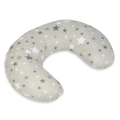 Image de Coussin appuie-tête Étoiles grises et blanches sur fond gris