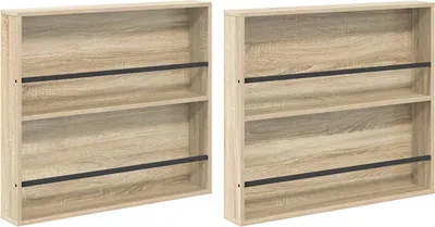 Immagine prodotto di vidaXL Portariviste 2 pezzi rovere Sonoma 80 x 12 x 70 cm materiale a base di legno