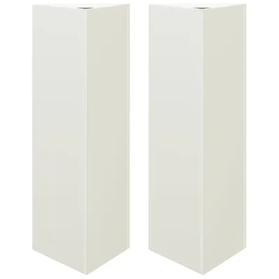 Image de Jardinières 2 pcs blanc triangulaire 30x26x75 cm acier