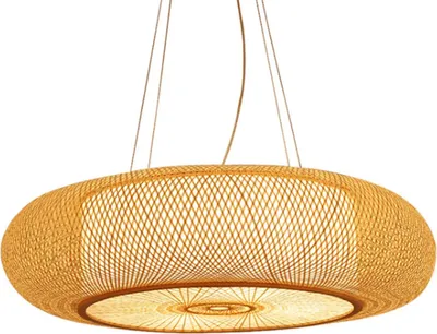 Immagine prodotto di Lampada a sospensione, Bambù naturale, Design elegante, 50 cm, Senza lampadina (E27)