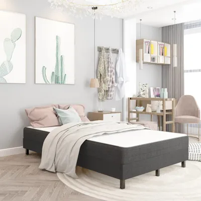 Produktbild von The Living Store Boxspring-Bettgestell Grau Stoff 120x200 cm