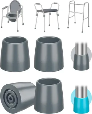 Produktbild von Stuhlgleiter Gummi 25mm, 4 Stück, rutschfest, für Rollatoren und Duschstühle