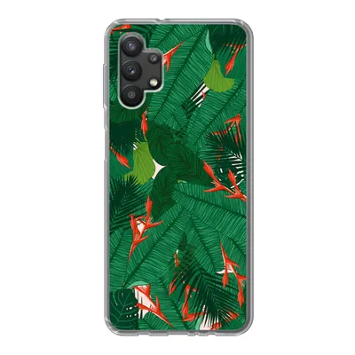 Produktbild von MuchoWow® Handyhülle Schutzhülle Hülle für Samsung Galaxy A32 5G Blumen - Blätter - Muster Silikon Softcase Handy Hülle - Softcase