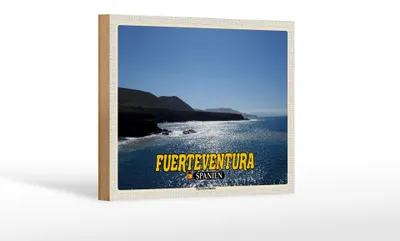 Produktbild von Holzschild Reise 18x12 cm Fuerteventura Spanien Playa de los Muertos