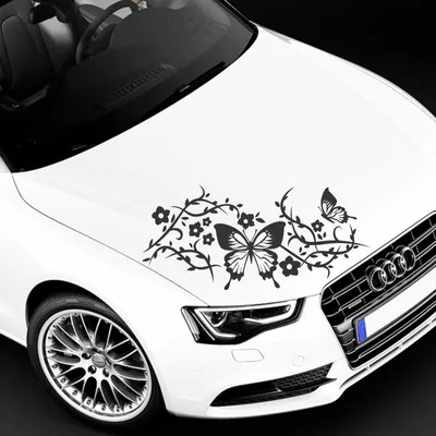 Produktbild von Aufkleber - Autoaufkleber "Butterfly Rankelement" 40cm x 18cm schwarz - Tuning Carystyling Heckscheibe Auto
