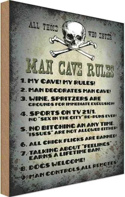 Produktbild von vianmo Holzschild 18x12 cm Man cave rules wine spritzers Männer Frauen