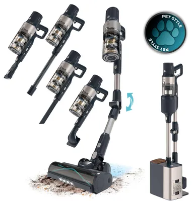 Obrázok produktu pre Cecotec Conga Rockstar 5500 Hurricane Station Pet Flex, Vertikálny vysávač, Bezvreckové, Čierna, Suchý, Cyklónový, Auto