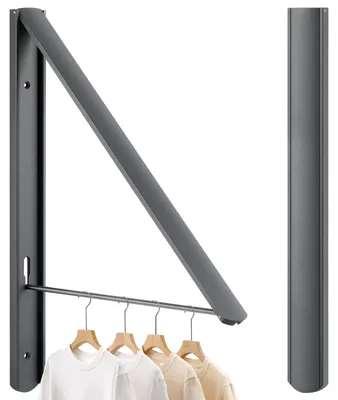 Produktbild von Klappbarer Kleiderhaken, Wandhaken, Kleiderständer, klappbarer Außenwandhaken, Haken, Kleiderständer, Wandhaken, Kleiderständer, Eckkleiderschrankhaken, Balkon, Badezimmer (grau)
