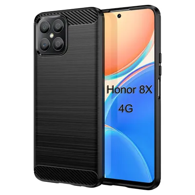 Produktbild von Carbon Hülle für Honor X8 Handyhülle Back Cover Handy Tasche Bumper in Schwarz