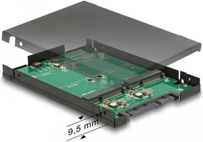 Produktbild von Delock - Speichercontroller (RAID) - mSATA - mSATA - RAID RAID 0, 1, JBOD - SATA 6Gb/s (62594)