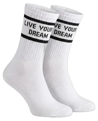 Imagen del producto de Calcetines de mujer Milena, de algodón, con un diseño deportivo, en color blanco, talla 37-41