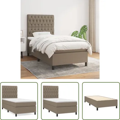 Produktbild von The Living Store Boxspringbett mit Matratze Taupe 90x190 cm Stoff