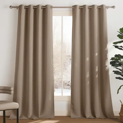 Immagine prodotto di Tende oscuranti color cappuccino, altezza 280 cm, larghezza 140 cm (confezione da 2)