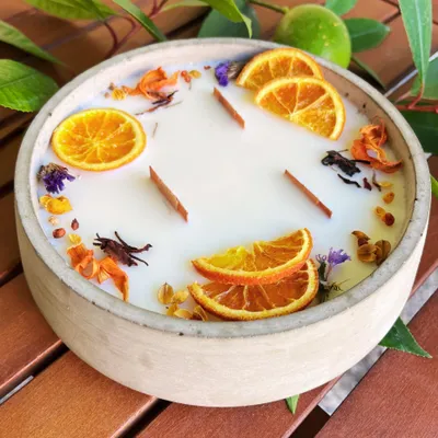 Immagine prodotto di Candela da esterno XXL alla citronella, realizzata a mano - Candela in cemento