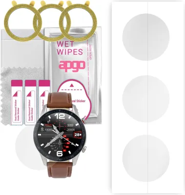 Produktbild von apgo 3 Stück Schutzfolie, klar, kompatibel mit Watchmark Fashionwatch WL13 Smartwatch, Hydrogel Displayschutzfolie mit Positionierhilfe, Displayfolie, robust und kratzfest
