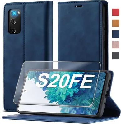 Produktbild von Samsung Galaxy S20 FE Hülle Leder mit Standfunktion - Blau