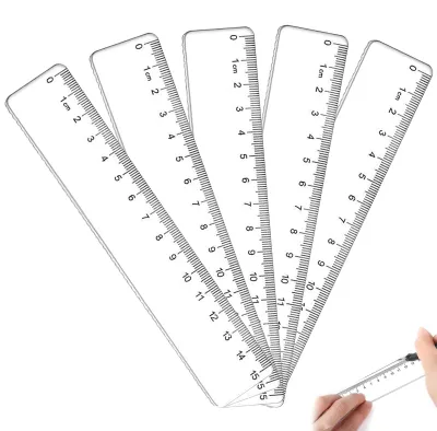Zdjęcie produktu dla 5 sztuk linijek, 15 cm, elastycznych, przezroczystych, giętkich i niełamliwych