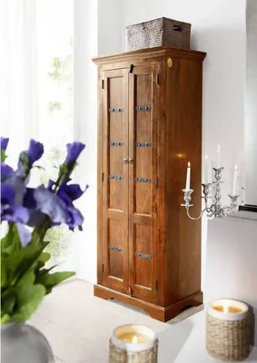 Image de MASSIVMOEBEL24 | Armoire 73x45 Acacia laqué Miel OXFORD #0901