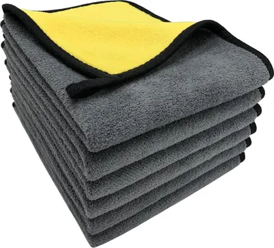 Produktbild von 6er Set Mikrofasertücher Autopflege,Sehr Weich Autoreinigung Poliertuch Microfasertücher Trockentücher,Fusselfreie Reinigung Auto Motorrad,30x40cmGelb