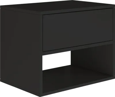 Produktbild von Selsey Framme – Nachttisch hängend mit Schublade und Fach, Schwarz, 50 cm