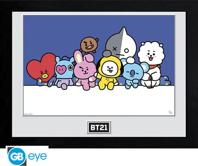 Produktbild von BT21 - Framed print Groupe