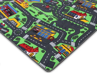 Produktbild von Primaflor Spielteppich CITY - 95x200cm - Kinderteppich mit Straßen - Straßenteppich für Jungen & Mädchen