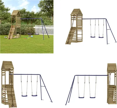Produktbild von vidaXL Spielturm Imprägniertes Kiefernholz - Spielturm - Spieltürme - Kletterturm - Klettertürme