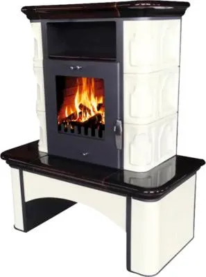 Produktbild von Kaminofen Kachelkamin DOMOFIRE Bremen II. Keramik butter-kaffeebraun 7 kW