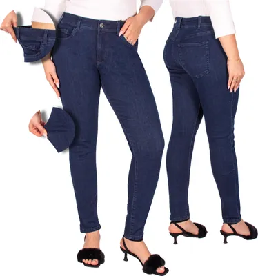 Produktbild von FIRI Damen Jeanshose mit hoher Taille große Größe, Blau, 44