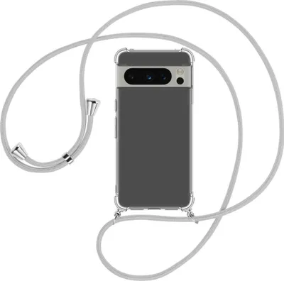 Produktbild von Handykette Backcover-Schutzhülle mit Band (Metall silberfarben) für Google Pixel 8 Pro (6.7'') - silbergrau