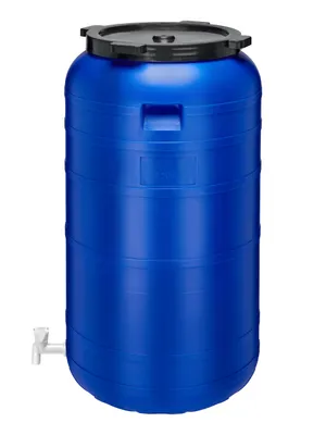 Produktbild von Garronda 250L Plastikfass BPA-freies Fass mit Hahn Universalfass Regenfass für Garten GD-0092, Blau