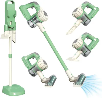 Produktbild von Spielzeug Staubsauger, Kinderstaubsauger mit Saugfunktion, 3 in 1 Realistisches Staubsauger für Kinder, mit Sound