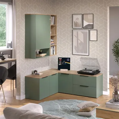 Immagine prodotto di Parete attrezzata soggiorno Vicco Wido Verde 5 parti, Model 57459