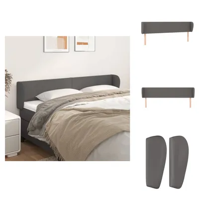 Produktbild von vidaXL Kopfteil mit Ohren Grau 183x23x78/88 cm Kunstleder -  Kopf- & Fußenden