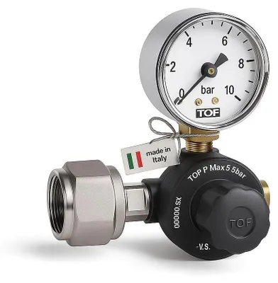 Produktbild von CO2 Druckminderer mit Manometer für Mehrwegflaschen – W21,8, 5,5 bar,  Italy