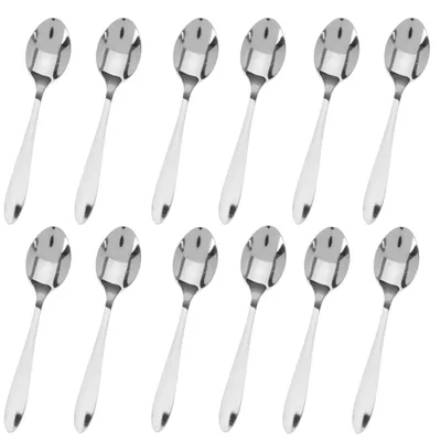 12 Edelstahl-Kaffeelöffel, 15,3 cm, hochglanzpoliert, silber