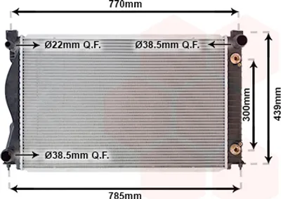 Immagine prodotto di radiatore 2.7TDi (+A±AC), 3.0TDi (+A±AC) [675*445*32] tubo di troppo pieno 22 mm, saldato 03002236