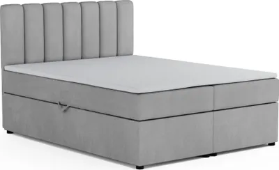 Produktbild von Boxspringbett ROCK 160x200 Velour Hellgrau H3