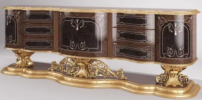 Obrázok produktu pre Casa Padrino luxusný barokový príborník hnedý / starožitné zlato 305 x 50 x v. 115 cm - Nádherná skriňa do obývačky - Noble & Magnificent