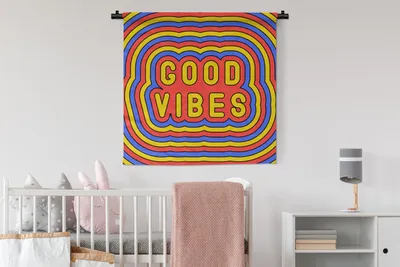 Produktbild von MuchoWow® Wandteppich Wandbehang Zitat - Vintage - Retro 90x90 cm Tapisserie Dekoration Wandtuch - Wandaufhänger