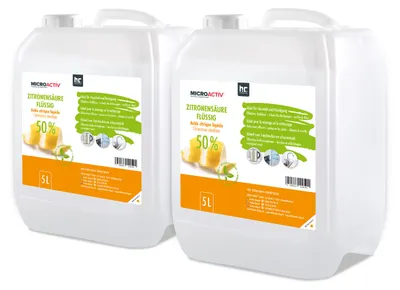 Two large plastic containers of liquid cleaning product are shown against a white background.